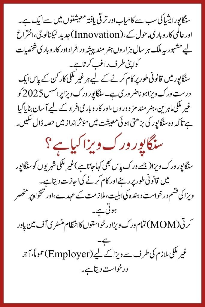 Singapore Work Visa Process