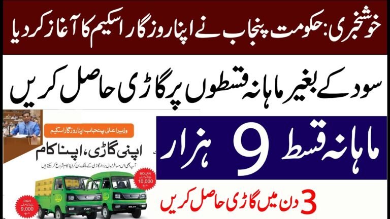 CM Punjab Meri Gari Scheme 2025: Apply Online, Eligibility & Installment Plans